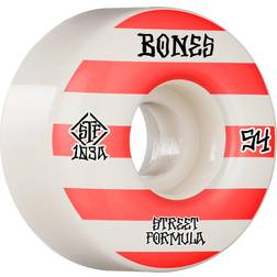 Bones Wheels Skateboard Hjul Patterns STF 103A 54mm White V4 Wide 4-pak Rød 54mm Unisex Adult, Kids, Newborn, Toddler, Infant
