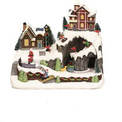Nordic Winter Mountain Town Multicolored Juleby 31cm