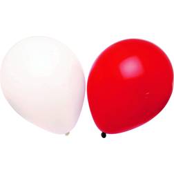Balloner 12 stk Røde & Hvide 253010