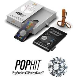 PanzerGlass iPhone 12 12 Pro PopHit Bundle Skærmbeskyttelse, PopSocket Swarovski & Spray