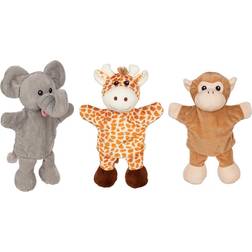Magni Hånddukker Elefant, giraf & abe 6 stk
