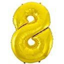 GoDan foil balloon number 8 gold, 85cm