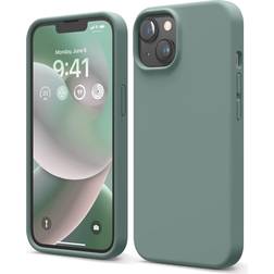 Elago Phone 14 Liquid Silicone Case Full Body Protective Cover Shockproof Slim Phone Case Anti-Scratch 6.1 inch (Midnight Green)