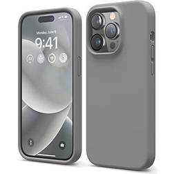 Elago iPhone 14 Pro Liquid Silicone Case Full Body Protective Cover Shockproof Slim Phone Case Anti-Scratch 6.1 inch (Dark Grey)