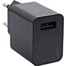InLine USB-laddare enkel, nätdel, strömadapter, 100–240 V till 5 V/2,5 A, svart