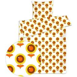 Luna Denmark Junior sengetøj cm - bomuldssatin - gul blomst 100x140cm