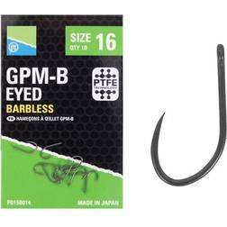 GPM-B Eyed Barbless Hooks Size 14