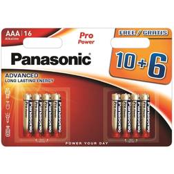Panasonic alkaline AAA batterier 16 stk