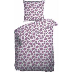 Night & Day Junior sengetøj 100x140 - Rosa med elefanter - 100% bomulds percale