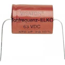 Visaton VS-47/63BA, Fixed capacitor, Cylindrisk, Rød, DC, 47000 nF, 10%