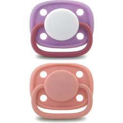 Esska Knob Pacifier Silicone 4-36 months 2-pack - Pink/Purple