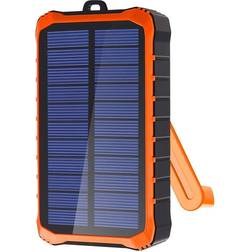 4smarts Prepper Solar Powerbank 12.000mAh 2 x USB-A Sort Orange