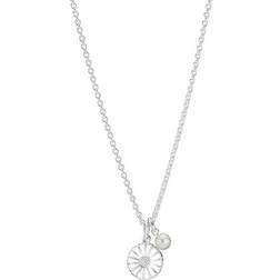 Lund Copenhagen Daisy Necklace - Silver/Pearl/White