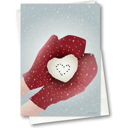 Vissevasse Snow Heart Anledningskort, 10.5X15 Plakat