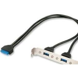 Lindy 2-ports USB3.0 PC-bagplade USB-konsol