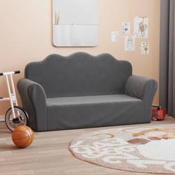 vidaXL 2-personers sofa børn blødt plys antracitgrå