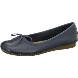 Clarks (Navy, 4.5) Ladies Comfort Everyday Flats Freckle Ice D Fit