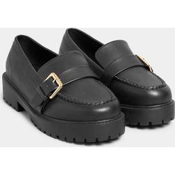 Yours chunky loafer with buckle detail in black(5)