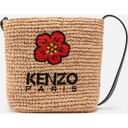 Kenzo Small Logo-Embroidered Raffia Tote Bag