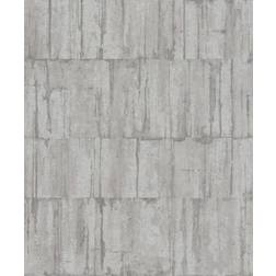 Rasch Tapet med betonmotiv, grå/sølv, non-woven