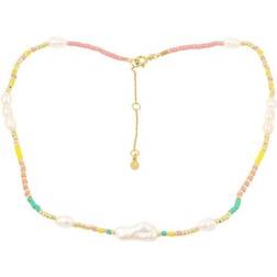 Hultquist Aurora Necklace - Gold/Pearl/Multicolour