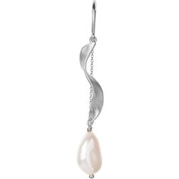 Stine A Long Twisted Earring - Silver/Pearl