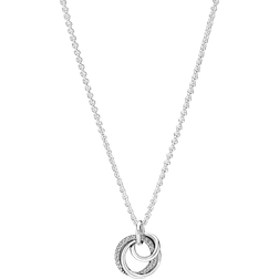 Pandora Family Always Encircled Pendant Necklace - Silver/Transparent