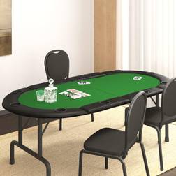vidaXL Foldbart pokerbordplade 10 pers. 208x106x3 grøn