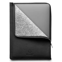 Woolnut Leather & Folio Zipper Sleeve Case Cover, for Dell XPS 15 MacBook Pro