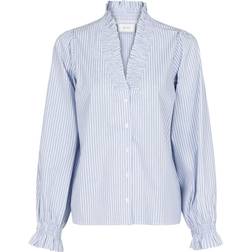 Neo Noir Brielle Stripe Shirt - White/Light Blue