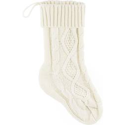 PartyDeco Decorative stocking, off-white, 15.5x34cm Julesok