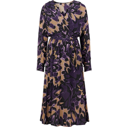 HUGO BOSS Demaia Belted Wrap-Front Dress - Purple