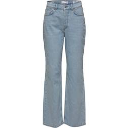 Selected High Waist Wide Fit Jeans - Blue