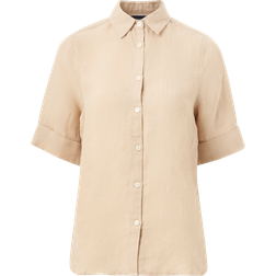 Lexington Reign Linen Short Sleeve Shirt Beige