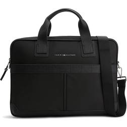 Tommy Hilfiger Elevated Metal Logo Laptop Bag BLACK One Size
