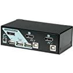 Roline KVM Switch (DisplayPort, USB 2.0) 14013327, Schwarz