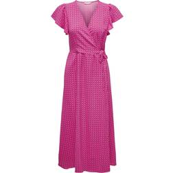Only Naomi S/S Midi Wrap Dress Very Berry AOP:Dots