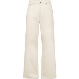 Dr. Denim Omar Cremefarvede jeans med brede ben-Hvid Cremefarvet