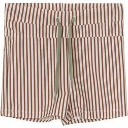 Mini A Ture Gerryan Badeshorts, Acorn Brown Stripes, 110-116
