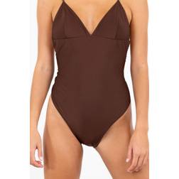 Neo Noir Skin Shell Swimsuit - Brown