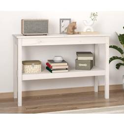 vidaXL White, 110 Solid Pine Console Table