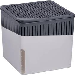Wenko Portable Dehumidifier Cube Design, Compact and Rechargeable Dehumidifier for Bathroom, Closet, Bedroom, Garage, Covers up to 2800 Cubic Feet, 2.2lbs, Gray, 6.18 x 6.5 x 6.5