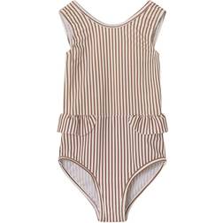 Mini A Ture Badedragt, Gelika/Acorn brown stripes 110-116