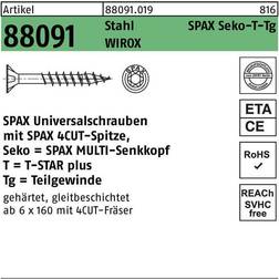 Spax 6,0X180/68 FZB spånpladeskrue 100