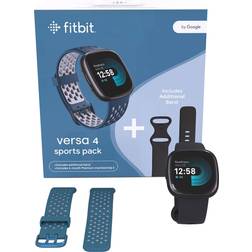 Fitbit Versa 4 smartwatch-pakke sort/safir