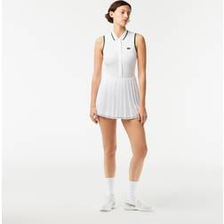 Lacoste Women's SPORT Built-In Shorty Pleated Tennis Dress White Green