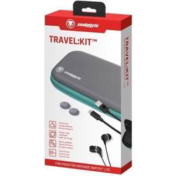 Snakebyte Travel: Kit - Accessory Set for Nintendo Switch Lite Including A Protective Travel Case A Charge Cable Stereo Earbuds and Control Caps. Nintendo Switch