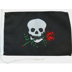Humør-flag pirat/rose 30x45cm Dekorationsfigur