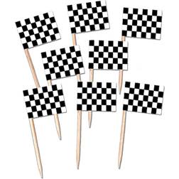 Beistle Checkered Flag Picks, 2 1/2"