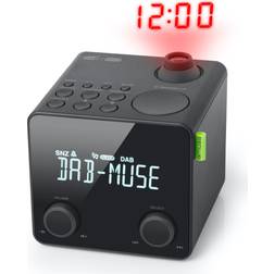 Muse DAB Clockradio m/projektor LED Display
